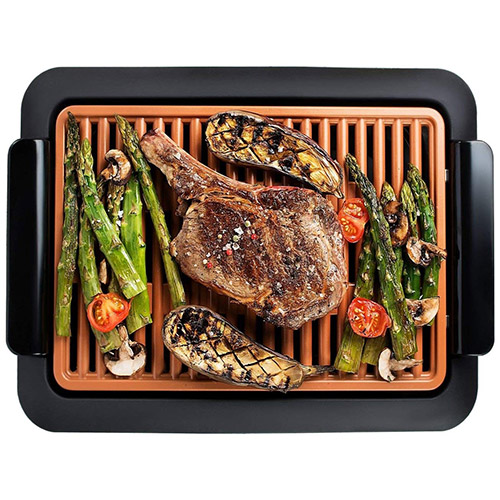 GOTHAM STEEL Nonstick Grill Pan for Stove Top with Grill Sear Ridges,  Nonstick Ultra Durable Grilling Pan, Metal Utensil Safe, Stay Cool