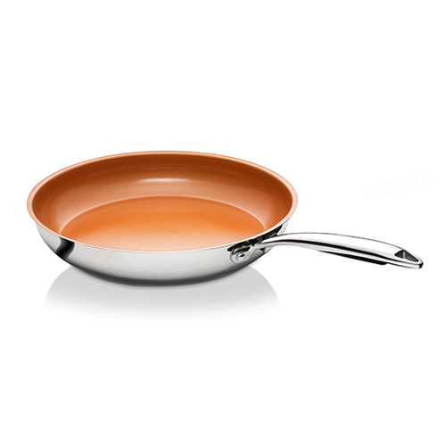 Gotham Steel Copper Cast Ceramic/Titanium Fry Pan 12 in. Black